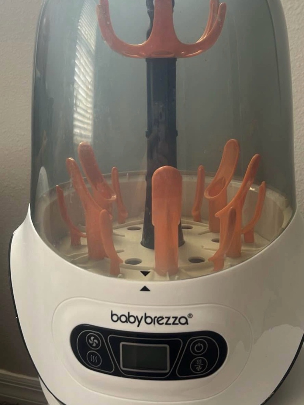 Baby Brezza Orange and White Bottle Drying Rack & Sterilizer